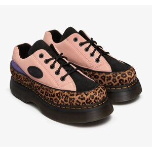 NEW Dr. Martens 5-Eye Leopard and Suede Shoes Womens 8 Platform Grunge Punk 90s